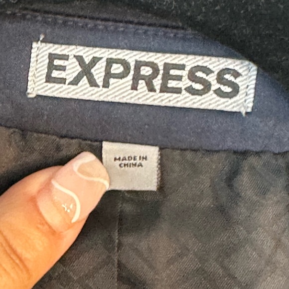 Express Navy & Black Tailored One ButtonTuxedo Sport Coat Dinner Jacket,Size 38R - Picture 10 of 15